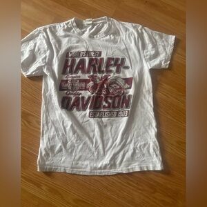 Harley-Davidson White and Red Graphic Tee